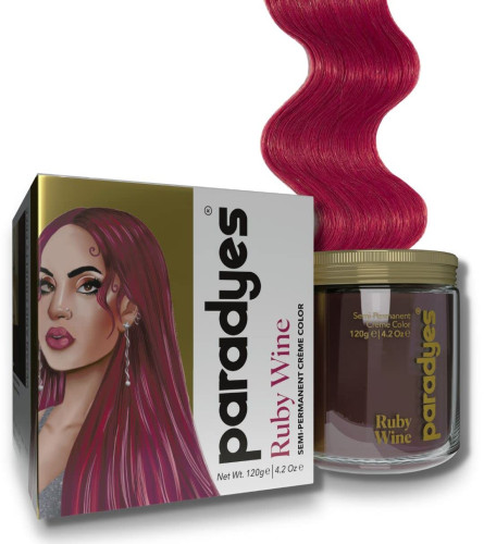 Paradyes Ammonia Free, Cruelty Free, Vegan, DIY application, Semi-permanent Hair Colors, 120 gm (Ruby Wine) free shipping