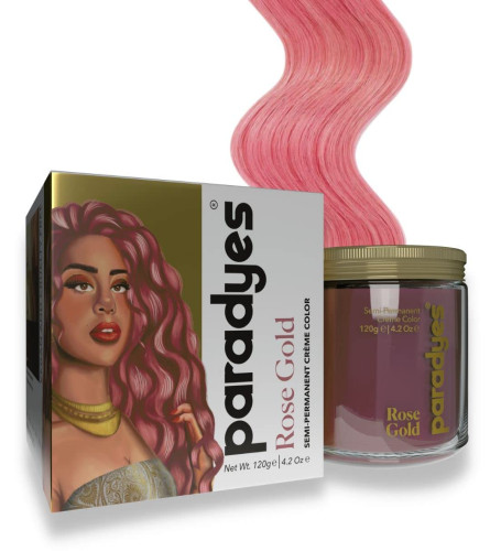 Paradyes Ammonia Free, Cruelty Free, Vegan, DIY application, Semi-permanent Hair Colors, 120 gm (Rose Gold) free shipping