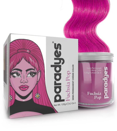 Paradyes Ammonia Free, Cruelty Free, Vegan, DIY application, Semi-permanent Hair Colors, 120 gm (Fuchsia Pop) free shipping
