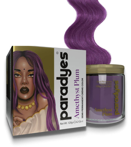 Paradyes Ammonia Free, Cruelty Free, Vegan, DIY application, Semi-permanent Hair Colors, 120 gm (Amethyst Plum) free shipping