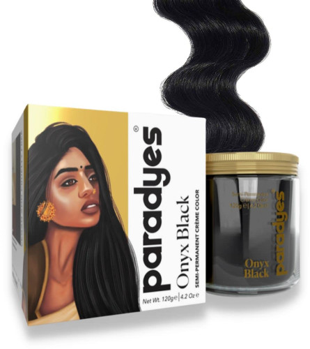 Paradyes Ammonia Free, Cruelty Free, Vegan, DIY application, Semi-permanent Hair Color jar only 120 gm, (Onyx Black) free shipping