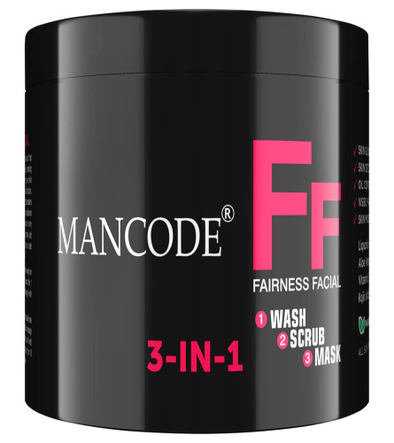 Mancode Face Creams 3 in 1 Fairness Facial for Men Fair Glowing Skin Detox Skin, 100 gm (pack of 2) free shipping