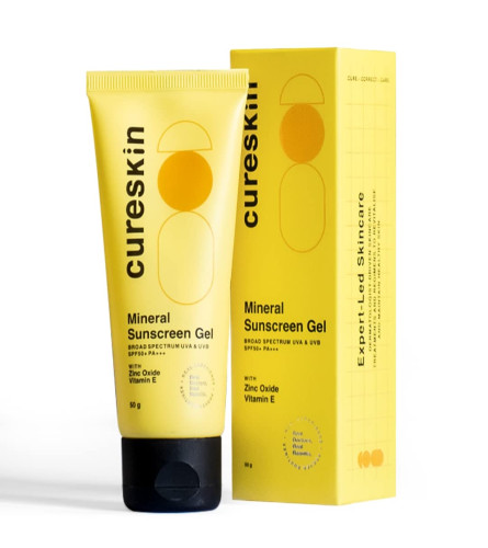 Cureskin Mineral Sunscreen Matte Finish SPF 50 | For All Skin Types of Men & Women | 50 gm (free shipping)