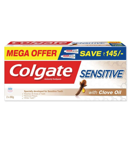 Colgate Sensitive Toothpaste with Clove Oil, for Sensitivity Relief, 160 gm (pack of 2) free shipping