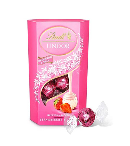 Lindt Lindor Strawberries & Cream Chocolate Truffles Box