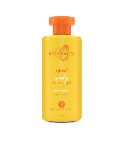Aqualogica Glow+ Squishy Shower Gel with Papaya & Vitamin C for Deeply Cleansed