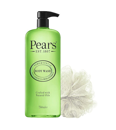 Pears Pure & Gentle Lemon Flower Extract Body Wash With Glycerin, Dermatogically Tested,,750 ml