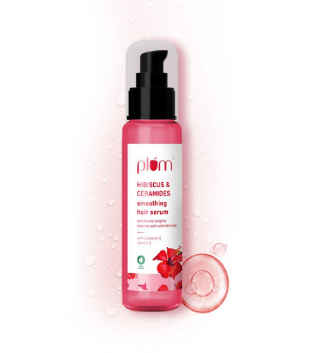 Plum Hibiscus Hair Serum for Long Hair, with Ceramides, Jojoba Oil and Vitamin E