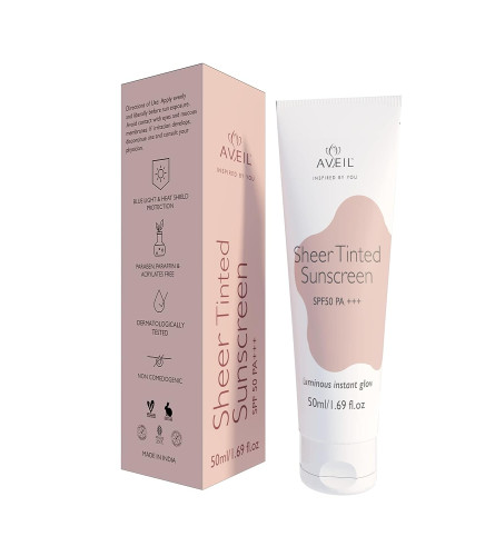 AVEIL Sheer Tinted Sunscreen Cream SPF 50 PA +++