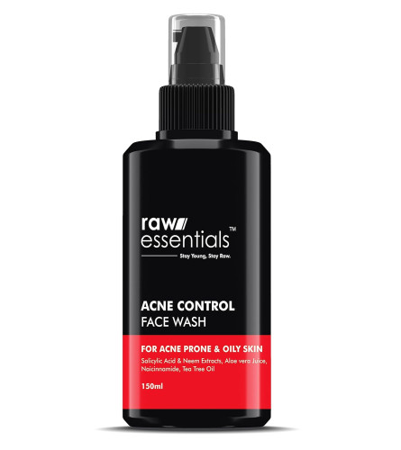 Raw Essentials Acne Control Face Wash 0.5% Salicylic Acid, Niacinamide, Neem Leaf Extract