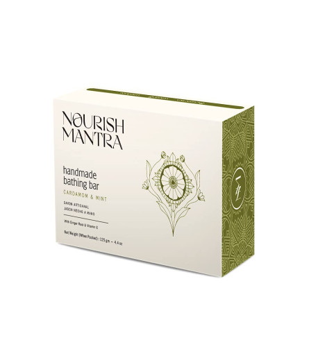 Jabón de baño hecho a mano Nourish Mantra (cardamomo y menta)