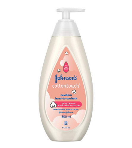 Johnson's CottonTouch Newborn Baby Head-To-Toe Bath, 500ml With No More Tears