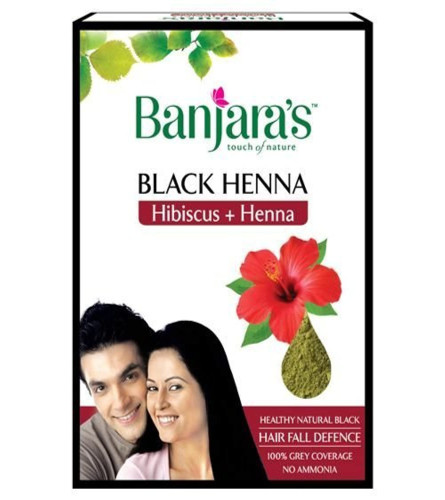 Banjaras schwarzes Henna mit Hibiskus 50 gm (4er Pack) Kostenloser Versand