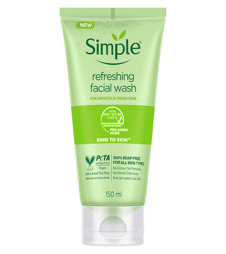 Detergente viso rinfrescante semplice e delicato sulla pelle, confezione da
