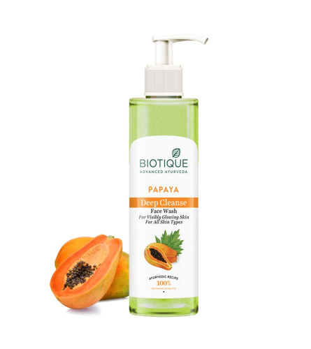 Detergente viso Biotique Papaya Deep Cleanse | Esfoliazione delicata | Pelle