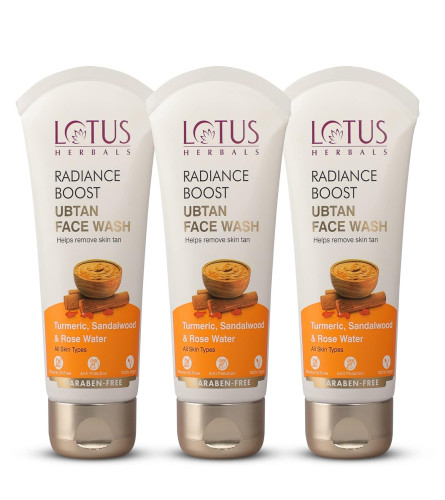 Lotus kräuter Strahlkraft-Boost Ubtan Gesichtswaschmittel 100 gm (3er Pack) Kostenloser Versand