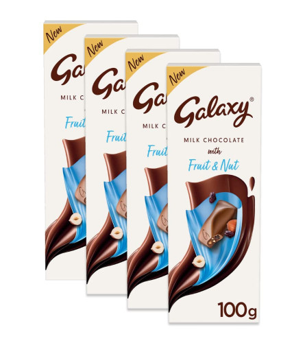 Galaxy seidig glatte Milchschokolade mit Früchten und Nüssen 100 gm (4er-Pack)