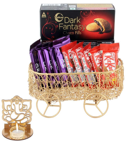 Astonished Retail Nestle and Dairy Milk Gift Combo | Premium Diwali Chocolate Hamper | Diwali Chooclate Gift with Ganeshjee Candle Stand Hamper | 550 ( Free Shipping )