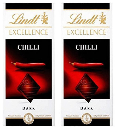 Lindt Excellence Chilli Intense Chocolate 100 GMS (Pack of 2), Free Silver Plated Coin and ChocoKick Eco Friendly Pen