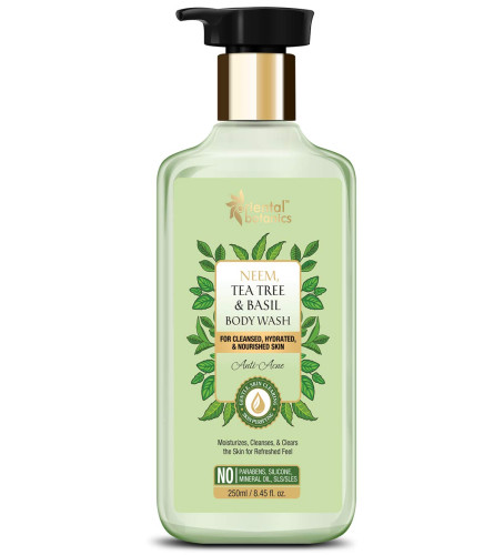 St.Botanica Oriental Botanics Neem, Tea Tree and Basil Anti Acne Body Wash - No Parabens and Sulphates, Cruelty Free and Vegan (250 ml) (Free Shipping)