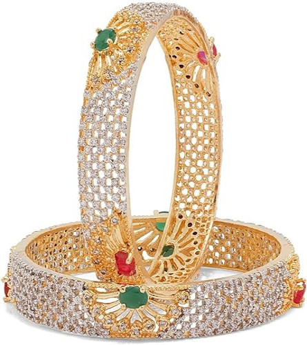Multi Color Sun Style Handmade AD CZ Bangles Fashionable Traditional Bollywood Bridal Bangles Bracelet Set