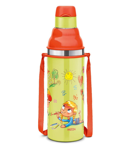 MILTON Kool Stunner 400 Insulated Inner Steel Water Bottle for Kids, 400 ml,Yellow ( Free Shipping worldwide )