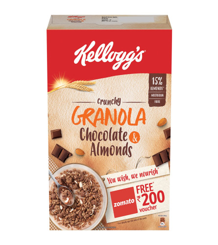 Kellogg's Crunchy Granola Chocolate & Almonds, 450 g | Breakfast Cereal | Multigrain Flakes ( Free Shipping worldwide )