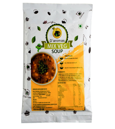 D'aromas Instant Mix Veg Soup 1kg, Instant Premix Mix Powder, Gluten Free & Vegan Healthy (Free World Wide Shipping)