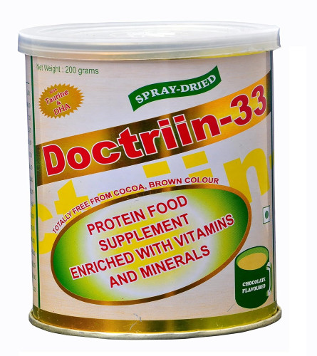 doctriin-33-chocolate-flavour-provides-complete-and-balanced-nutrition-for-all-ages--200-gms-tin-free-shipping-worldwide-