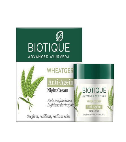 Biotique Wheat Germ Anti- Ageing Night Cream 50 gm - free shipping