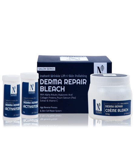 NutriGlow Advanced Organics Derma Repair Cream Bleach Kit For Fight With Hyper Pigmentation & Dark Spot, Instant Wrinkle Lift & Skin Polishing, 700gm