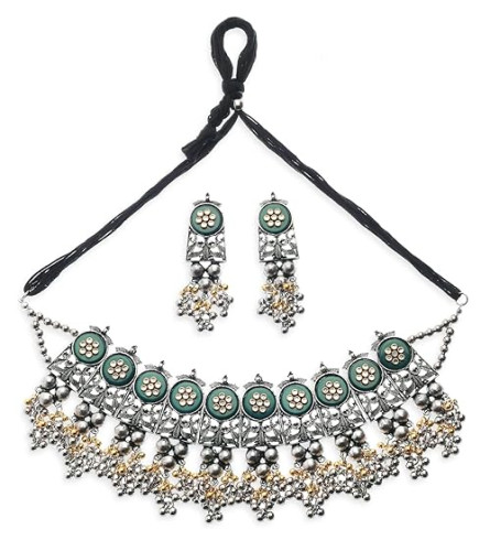 Latest Stylish Design Fancy Oxidised Necklace Jewellery Set for Women