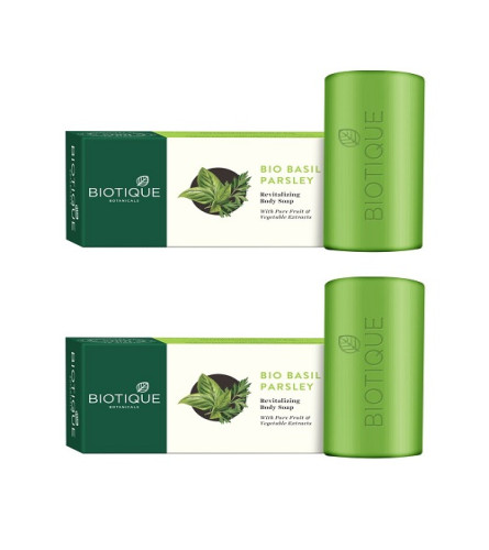 Biotique Basil & Parsley Revitalizing Bathing Bar 150GM X 2 PACK