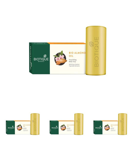 Biotique Almond Oil Nourishing Bathing Bar 150gm (Pack of 4)-free shipping