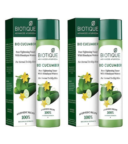 Biotique Cucumber Pore Tightening Toner 120ml x 2 pack - free ship