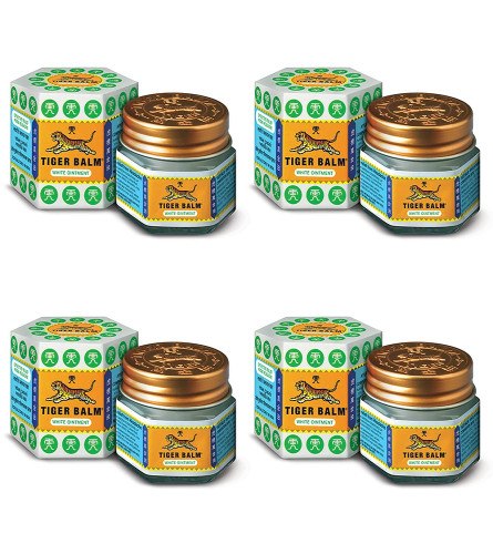 Tiger Balm White Ointment Ayurvedic Pain Relief Balm 21 ml ( Pack of 4 )