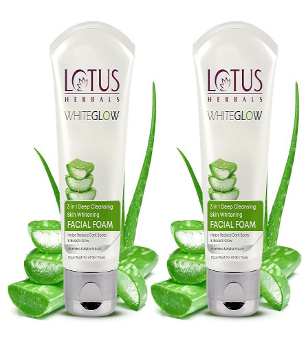 buy Lotus Herbals 3 in 1 Deep Cleansing Facial Foam Face Wash 100gm x 2 pack