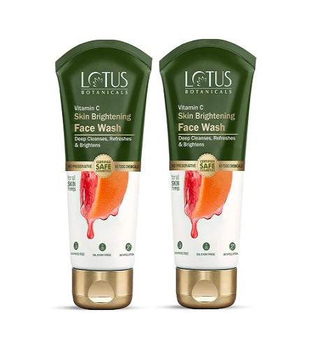 Lotus Botanicals Skin Brightening Face Wash Vitamin C 100ml (pack of 2) free ship