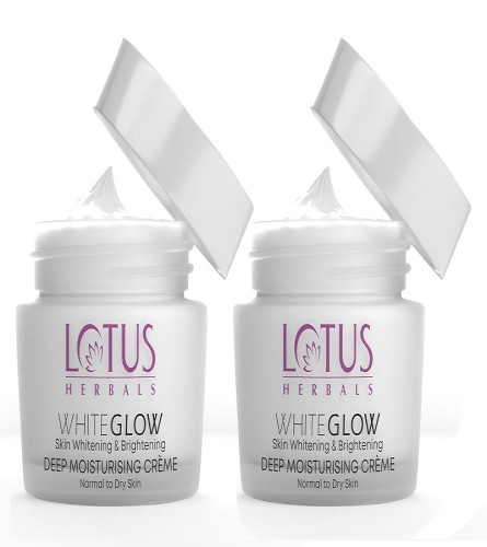Lotus Herbals White Glow Deep Moisturising Face Cream SPF 20 PA +++ 40gm x 2pack - free ship