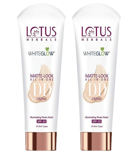 Lotus Herbals Whiteglow Matte Look All In One DD Cream - Pink Beige | SPF 20 30gm (pack of 2)