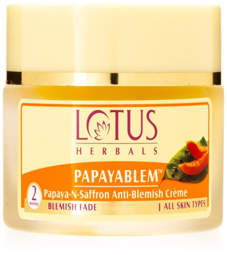 Lotus Papayablem Cream, Papaya-N-Saffron Anti Blemish, 50g - free ship