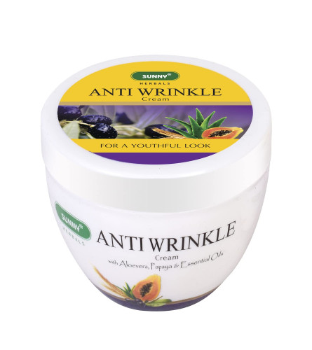 Sunny Herbals Anti Wrinkle Cream With Aloevera, Papaya & Essential Oils 125 gm (Pack of 2)