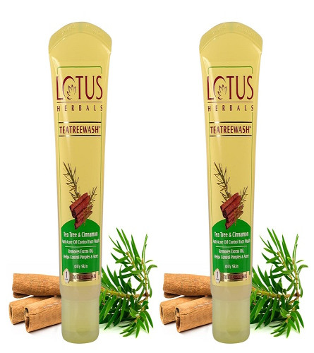 Lotus Herbals Tea tree wash Face Wash 120ml x 2 pack- free ship