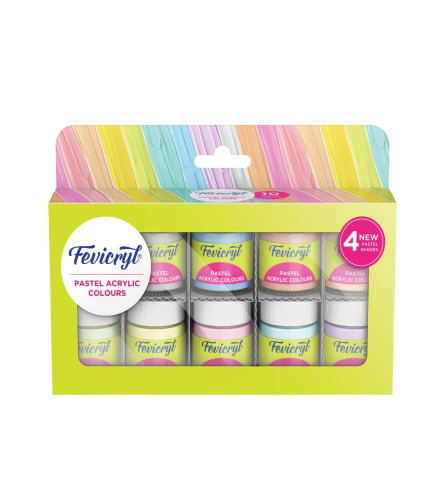 Fevicryl Acrylic Colours Pastel Kit 10 Colours x 15 ml