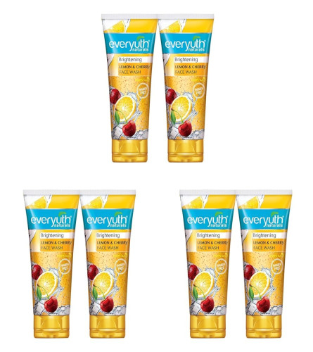 Everyuth Naturals Brightening Lemon&Cherry Face Wash 150 G (Pack Of 6) free shipping