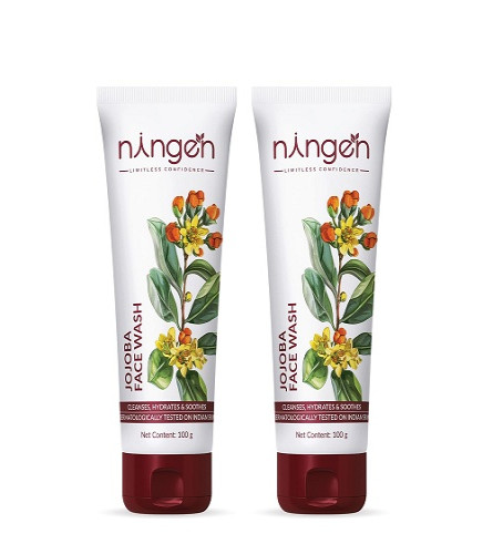 Ningen Jojoba Face Wash Brightening and Glowing Skin 100 gm x 2 pack - free ship