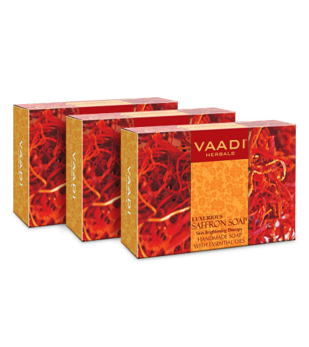 Vaadi Herbals Value Luxurious Saffron Skin Whitening Therapy Soap 75 g (Pack of 3)