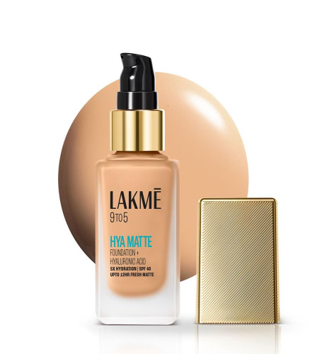 Lakme 9to5 Hya Matte Foundation + Hyaluronic Acid Cool Rose - 25ml - free ship
