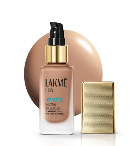 Lakme 9to5 Hya Matte Foundation + Hyaluronic Acid Cool Mocha - 25ml (free ship)