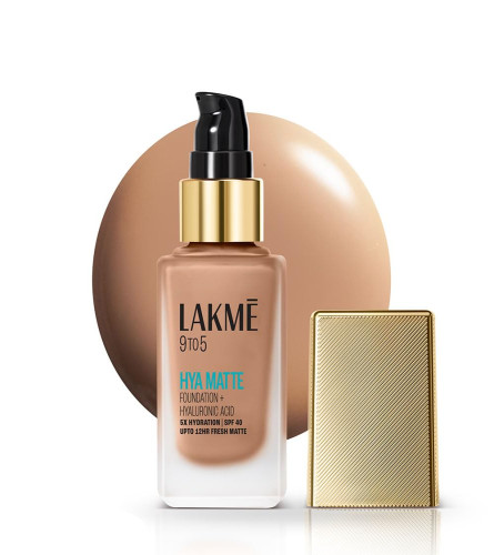 Lakme 9to5 Hya Matte Foundation + Hyaluronic Acid Neutral Honey - 25ml - free ship
